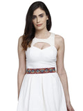 Bead Work Geometric Polyester & Velvet Handmade Belt