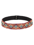 Bead Work Geometric Polyester & Velvet Handmade Belt