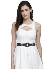 Bead Work Polyester & Leatherette Handmade Belt