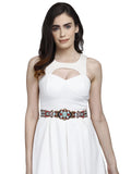 Bead Work Polyester & Leatherette Handmade Belt
