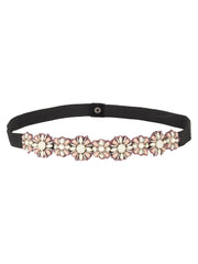 Bead Work Floral Polyester & Velvet Handmade Belt