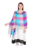 Checkered Viscose Rayon Shawl