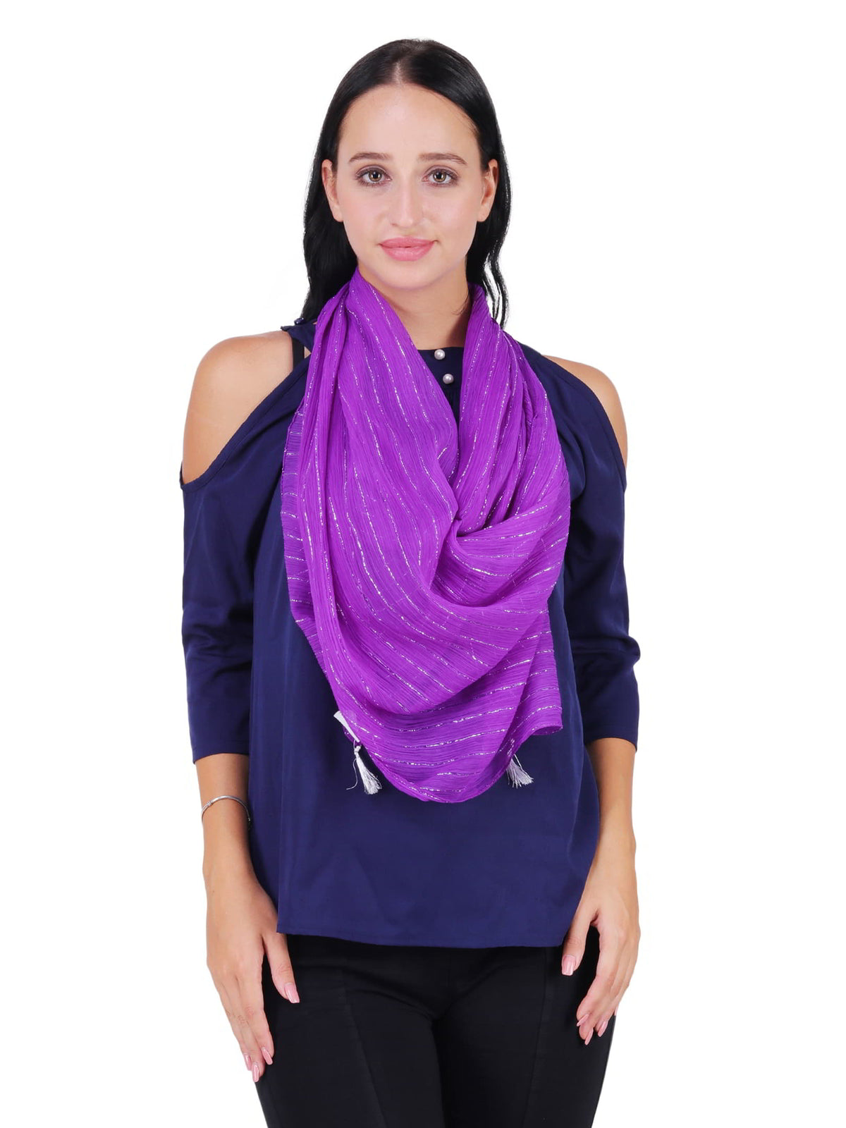 Striped Polyester Scarf