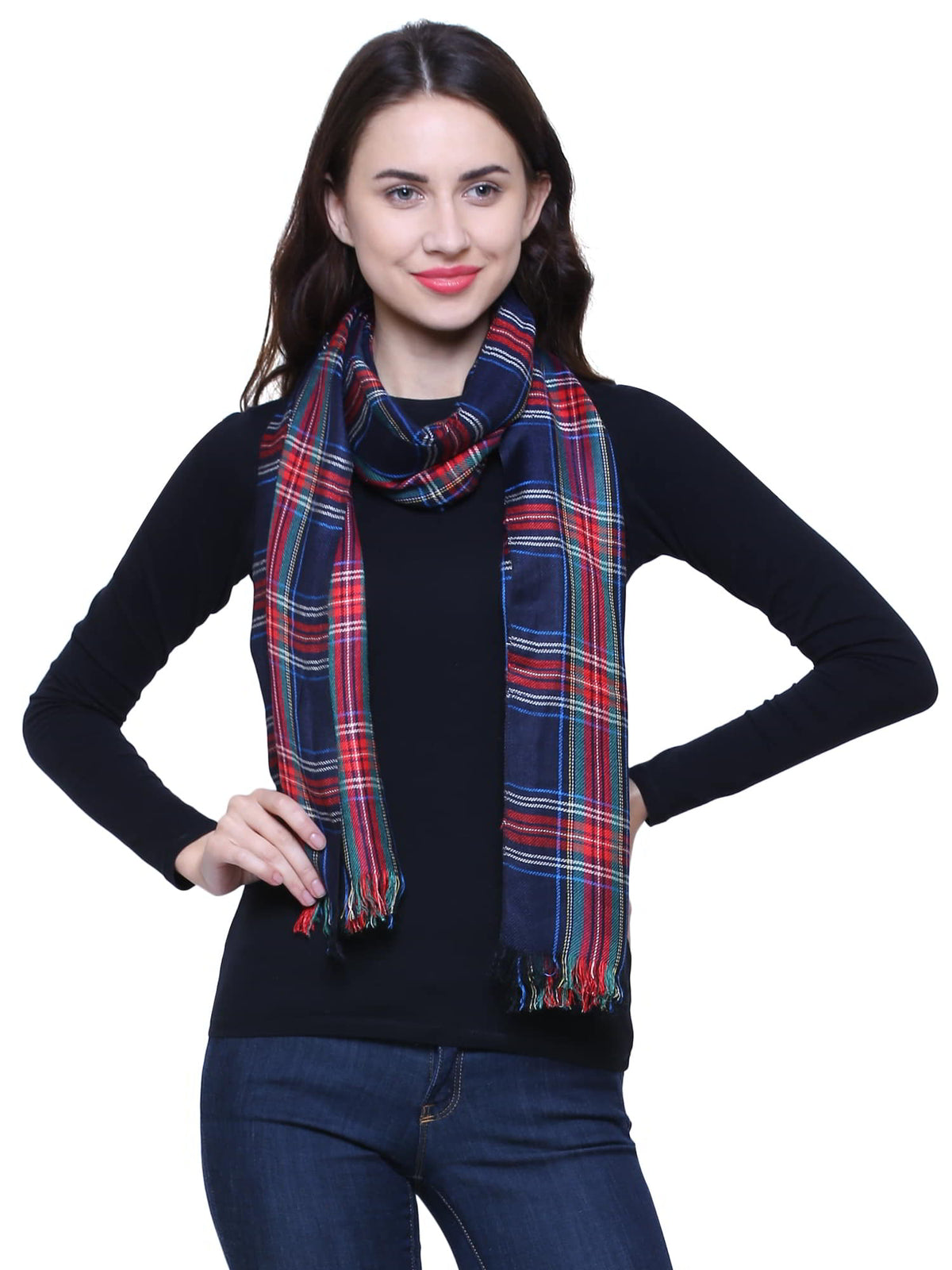 Checkered Viscose Rayon Scarf