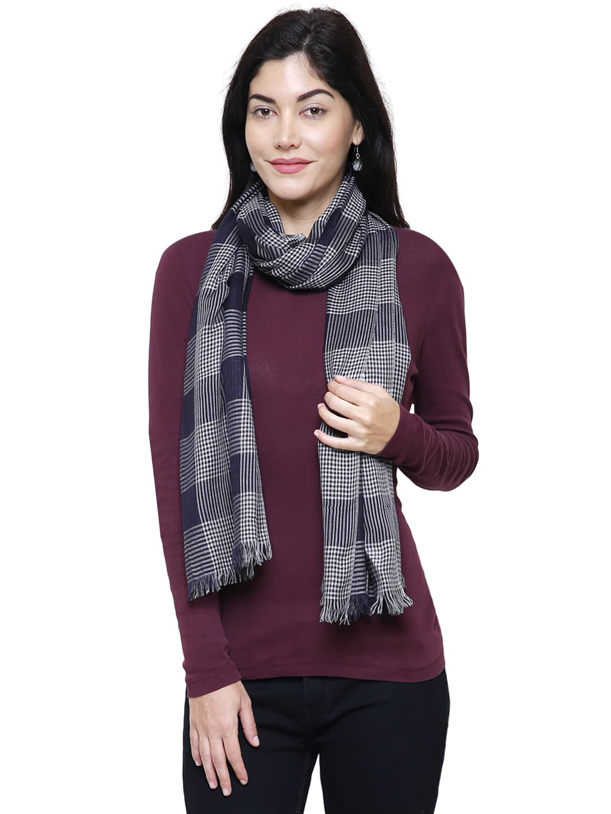 Checkered Viscose Rayon Stole