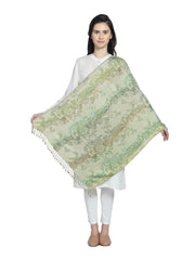 Floral & Striped Viscose Rayon Shawl