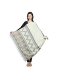 Geometric & Striped Wool Shawl