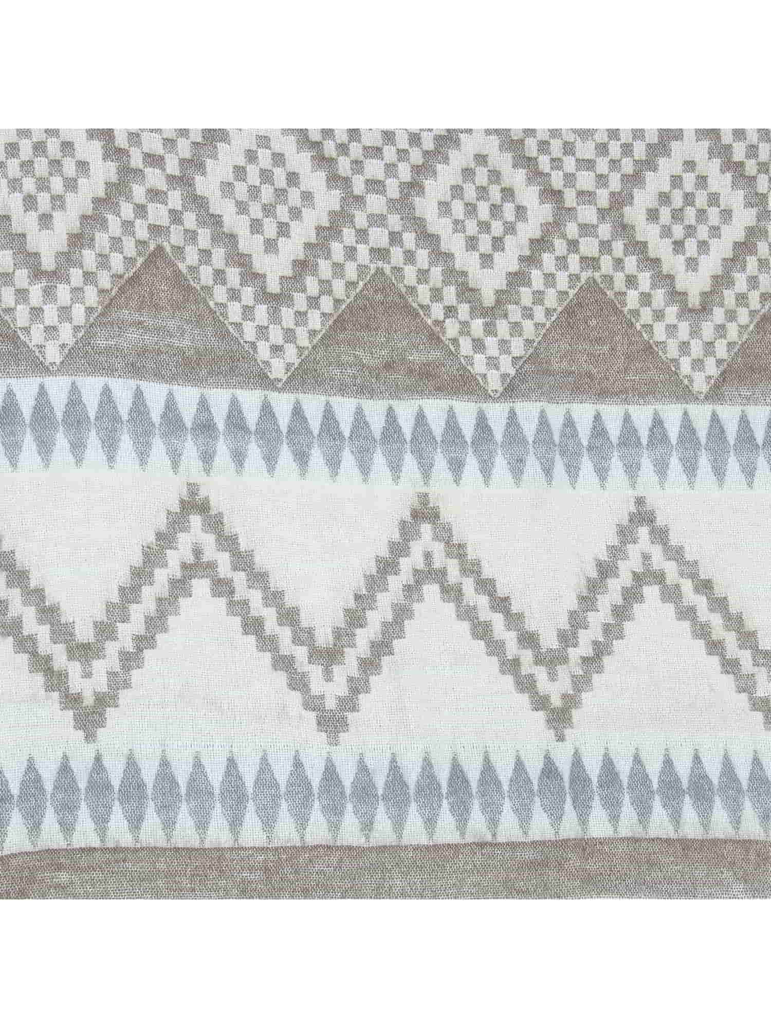 Geometric & Striped Wool Shawl