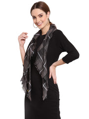 Checkered & Woven Design  Viscose Rayon Scarf
