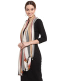 Twill Weave & Striped Viscose Rayon Scarf