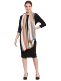 Twill Weave & Striped Viscose Rayon Scarf