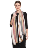 Twill Weave & Striped Viscose Rayon Scarf