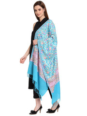Floral Embroidered Wool Shawl