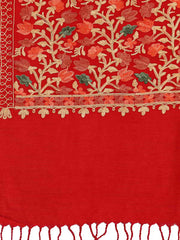 Floral Embroidered Wool Shawl