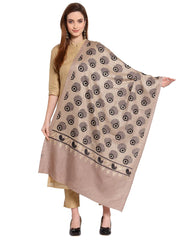 Peacock Feather Embroidered Design Wool Shawl