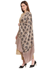 Peacock Feather Embroidered Design Wool Shawl