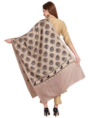 Peacock Feather Embroidered Design Wool Shawl