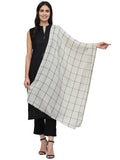 Spatial Checkered Woven Design Wool Stole