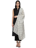 Spatial Checkered Woven Design Wool Stole