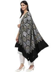 Crewel Ethnic Motif Embroidered Wool Shawl