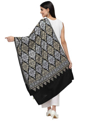 Crewel Ethnic Motif Embroidered Wool Shawl
