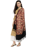 Lush Floral Embroidered Acrowool Shawl