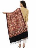 Lush Floral Embroidered Acrowool Shawl