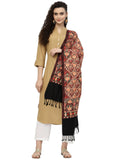 Lush Floral Embroidered Acrowool Shawl