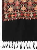 Lush Floral Embroidered Acrowool Shawl