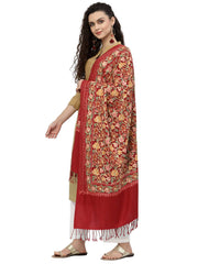 Lush Floral Embroidered Acrowool Shawl