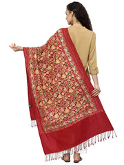 Lush Floral Embroidered Acrowool Shawl
