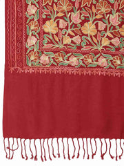 Lush Floral Embroidered Acrowool Shawl