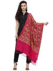 Lush Floral Embroidered Acrowool Shawl