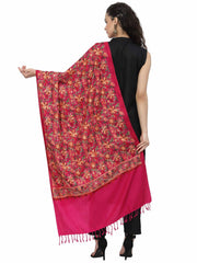 Lush Floral Embroidered Acrowool Shawl