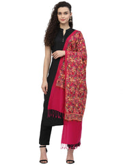 Lush Floral Embroidered Acrowool Shawl