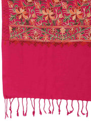 Lush Floral Embroidered Acrowool Shawl