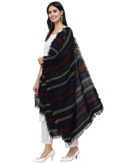 Spatial Woven Striped Acrylic Stole