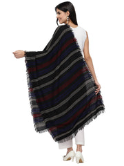 Spatial Woven Striped Acrylic Stole