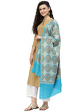 Crewel Geometric Embroidered Wool Shawl