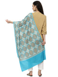 Crewel Geometric Embroidered Wool Shawl