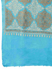Crewel Geometric Embroidered Wool Shawl