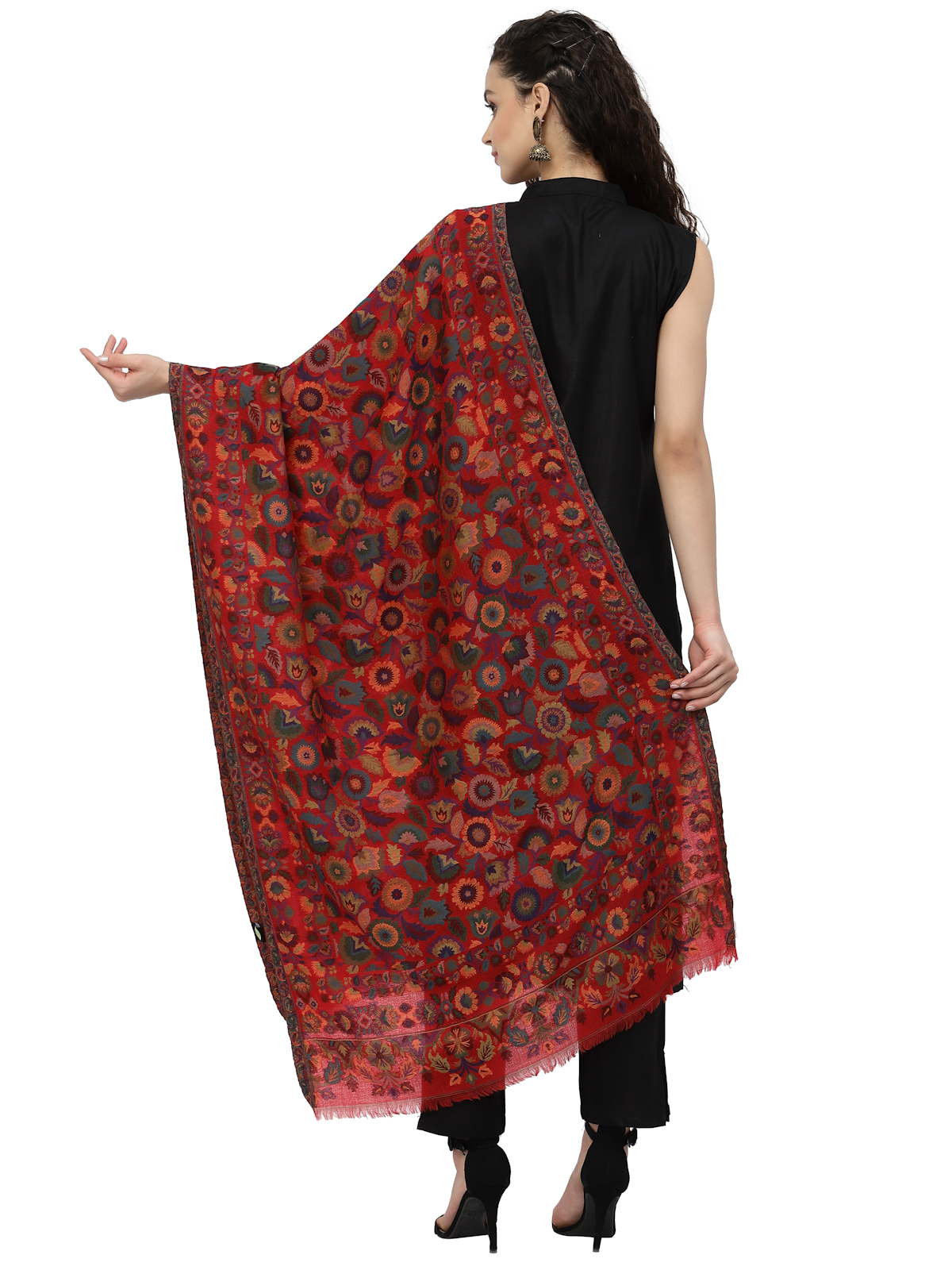 Lush Woven Design Wool Shawl