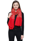 Floral Viscose Rayon & Wool Shawl