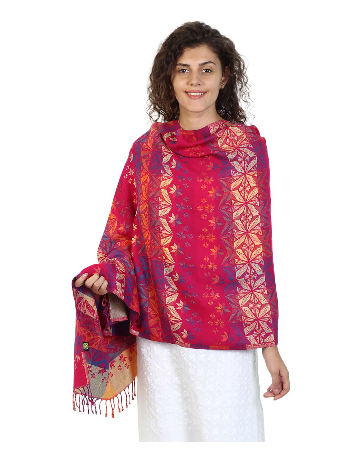 Geometric Viscose Rayon Shawl