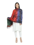 Floral & Striped Viscose Rayon Shawl