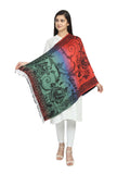 Floral & Striped Viscose Rayon Shawl