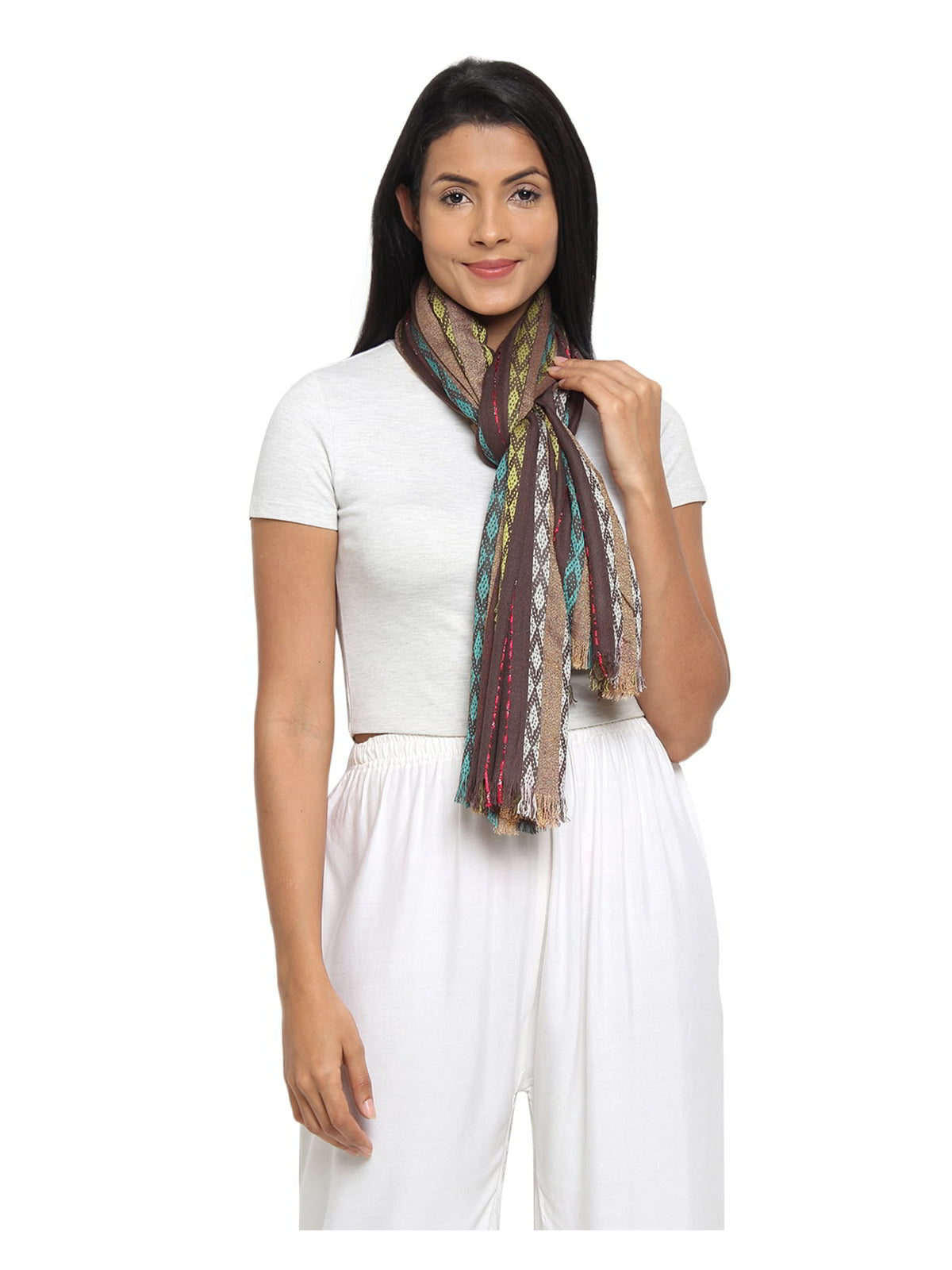 Striped Viscose Rayon Stole