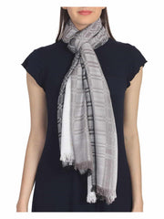 Checkered & Striped Viscose Rayon Stole