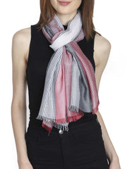 Striped & Colorblocked Viscose Rayon Stole