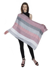 Striped & Colorblocked Viscose Rayon Stole